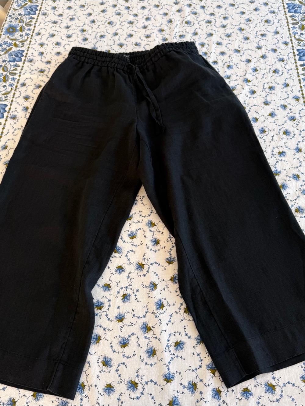 Linen Capri Pants - wide leg